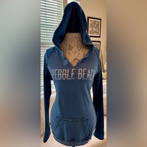 The Original Retro Brand Pebble Beach Two Tone Blue Hoodie Sweatshirt Cali